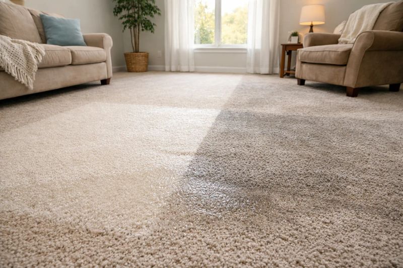 Freshly cleaned carpet in a sunlit Nokomis family room