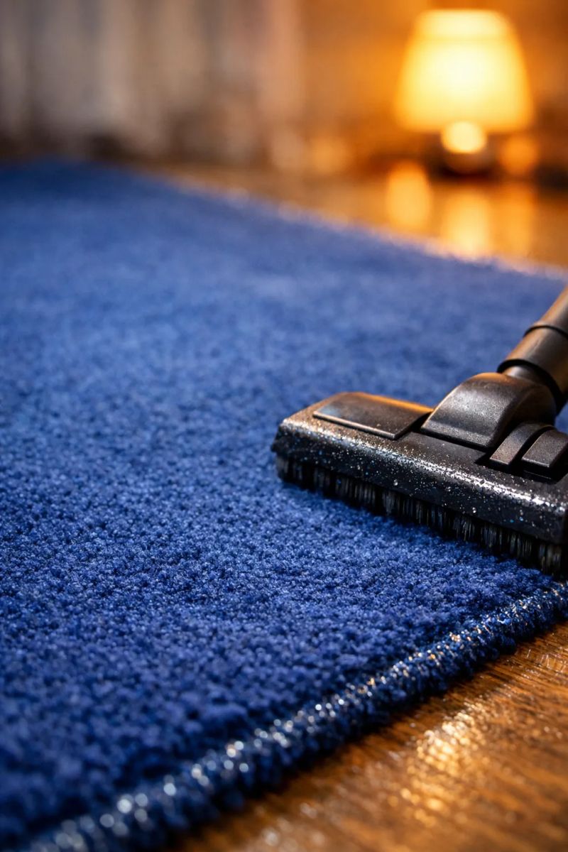 Professional carpet cleaning in a bright living room
