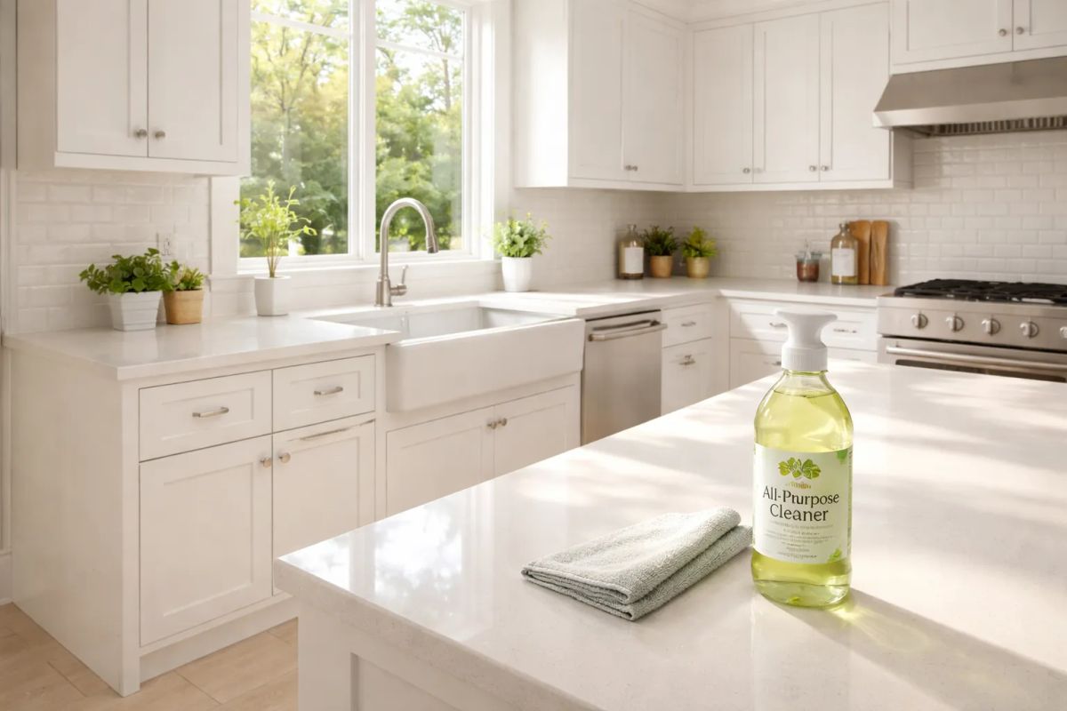 Professional cleaner refreshing a bright home in Nokomis, FL